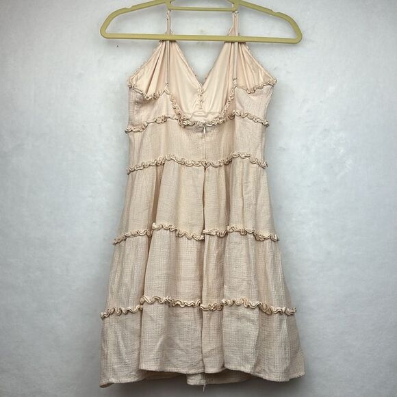 Love Tree Womens Babydoll Fit and Flare Mini Ruffled Dress Sz M ajustble Straps - Picture 9 of 12